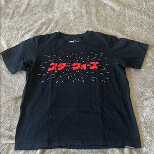 Uniqlo Black and Red Short Sleeve Tees